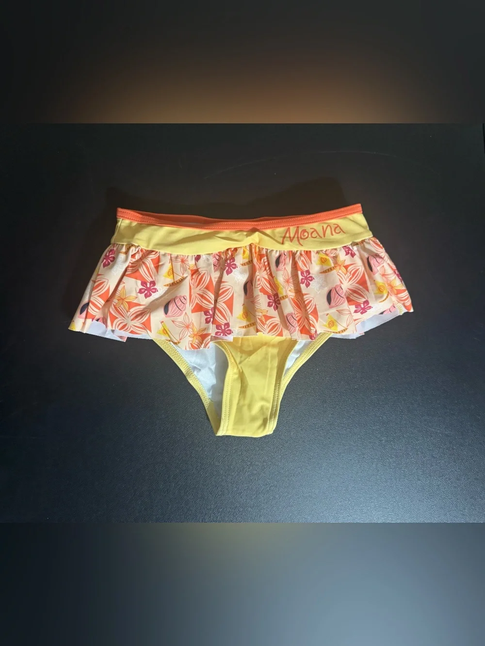 PatPat, Disney Moana and Pua, Girl’s 5Y/6Y, two-piece yellow & orange swimsuit.